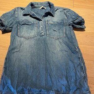 Madewell Denim Short Sleeve Dress Size Large, Wore 1x Like New